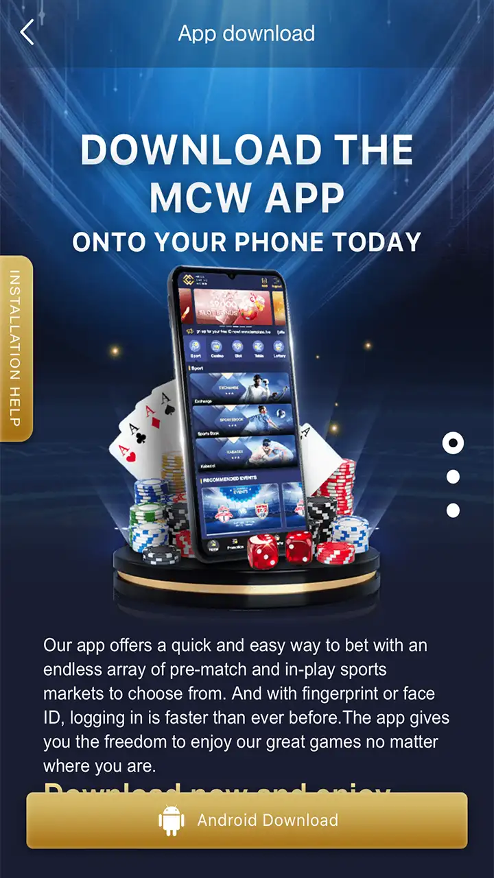 Load the Mega Casino World page on your device.