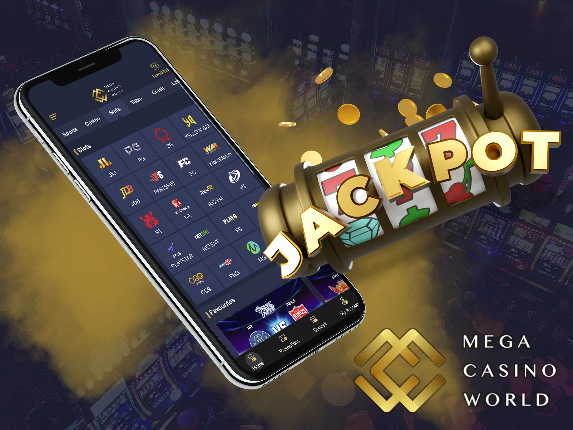 Slots fans will appreciate the gameplay at Mega Casino World app.