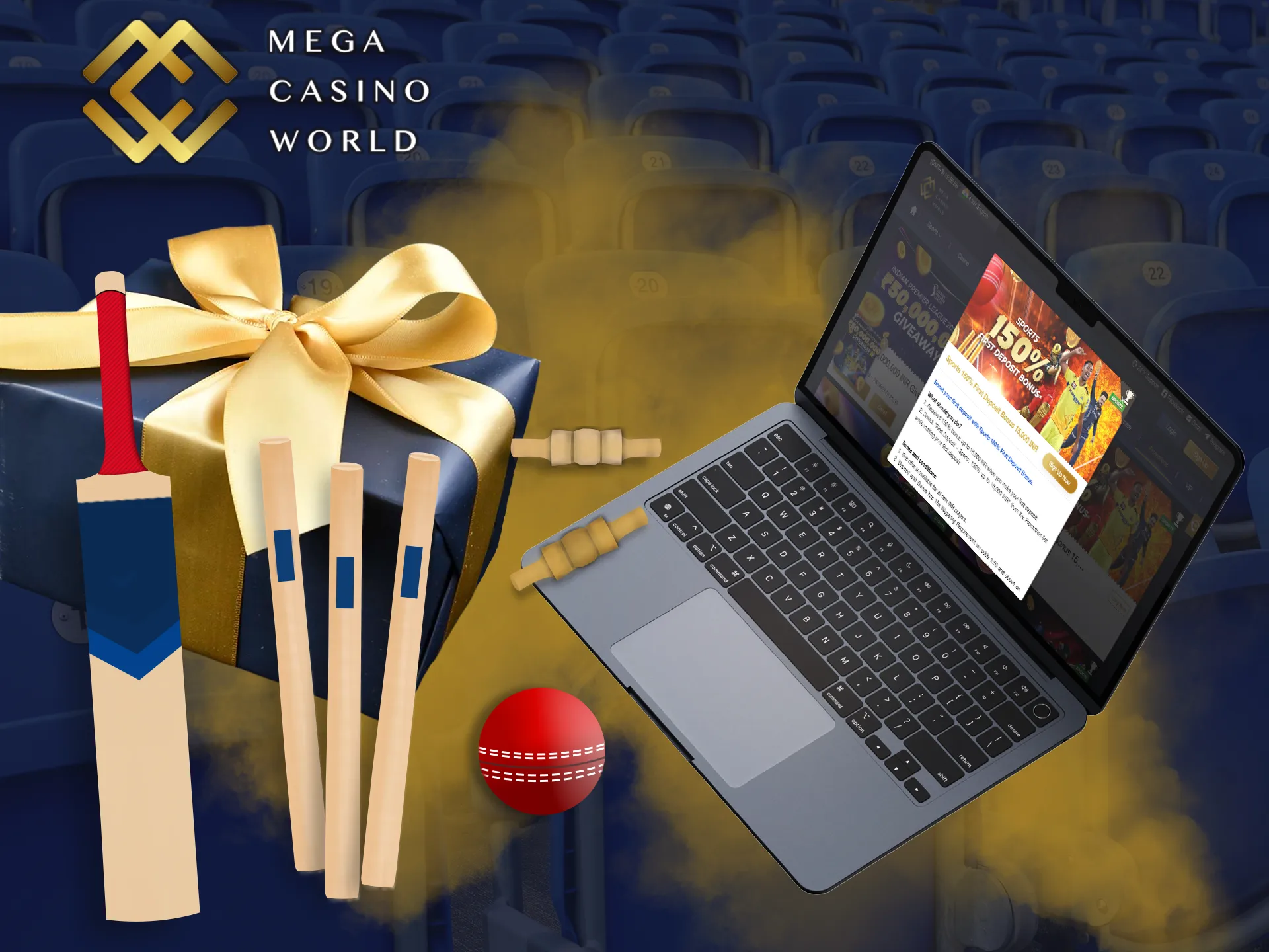 You will get a nice boost to your deposit for cricket betting at Mega Casino World.