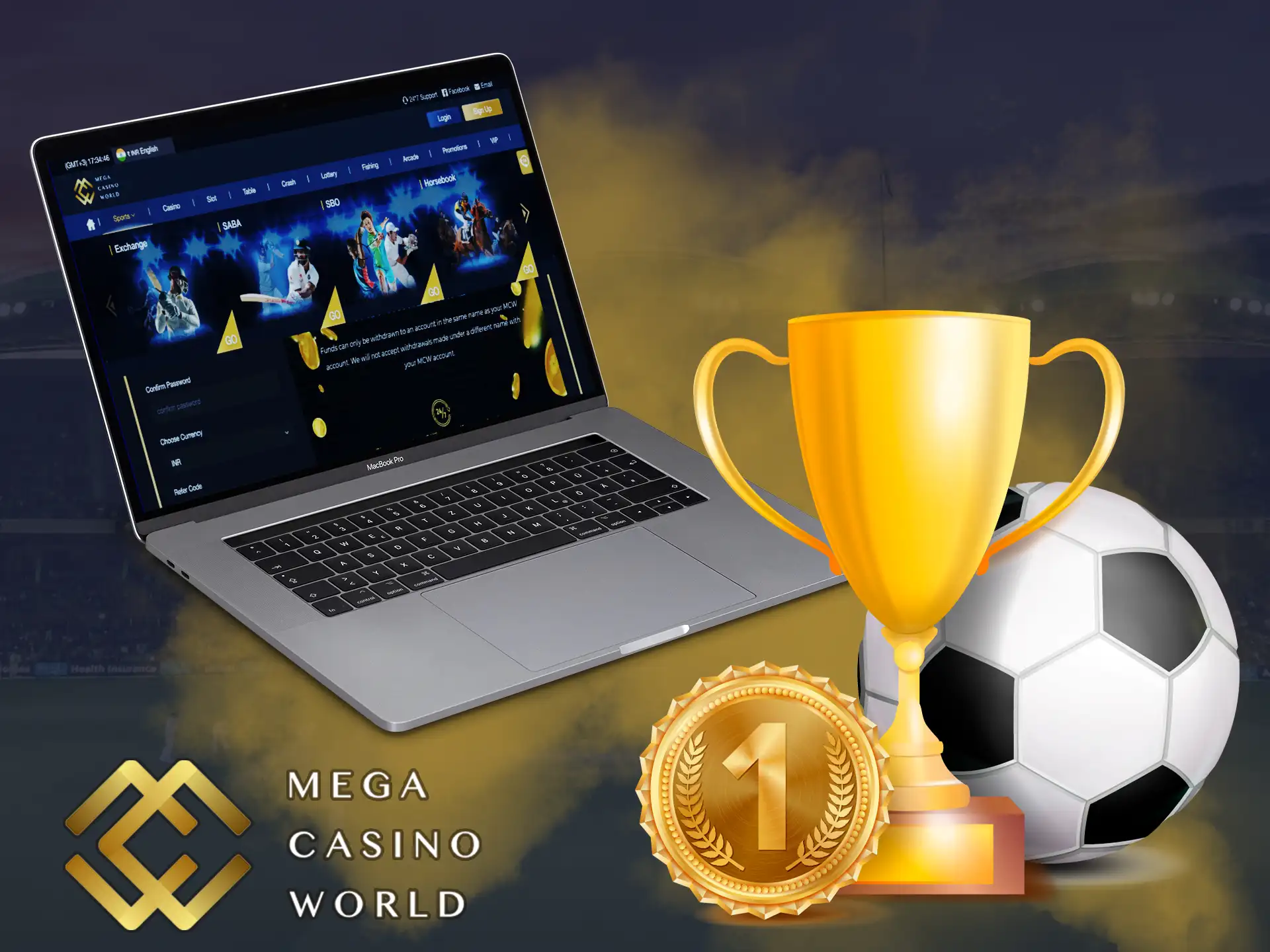 Find out what steps will allow you place a bet on the Mega Casino World.