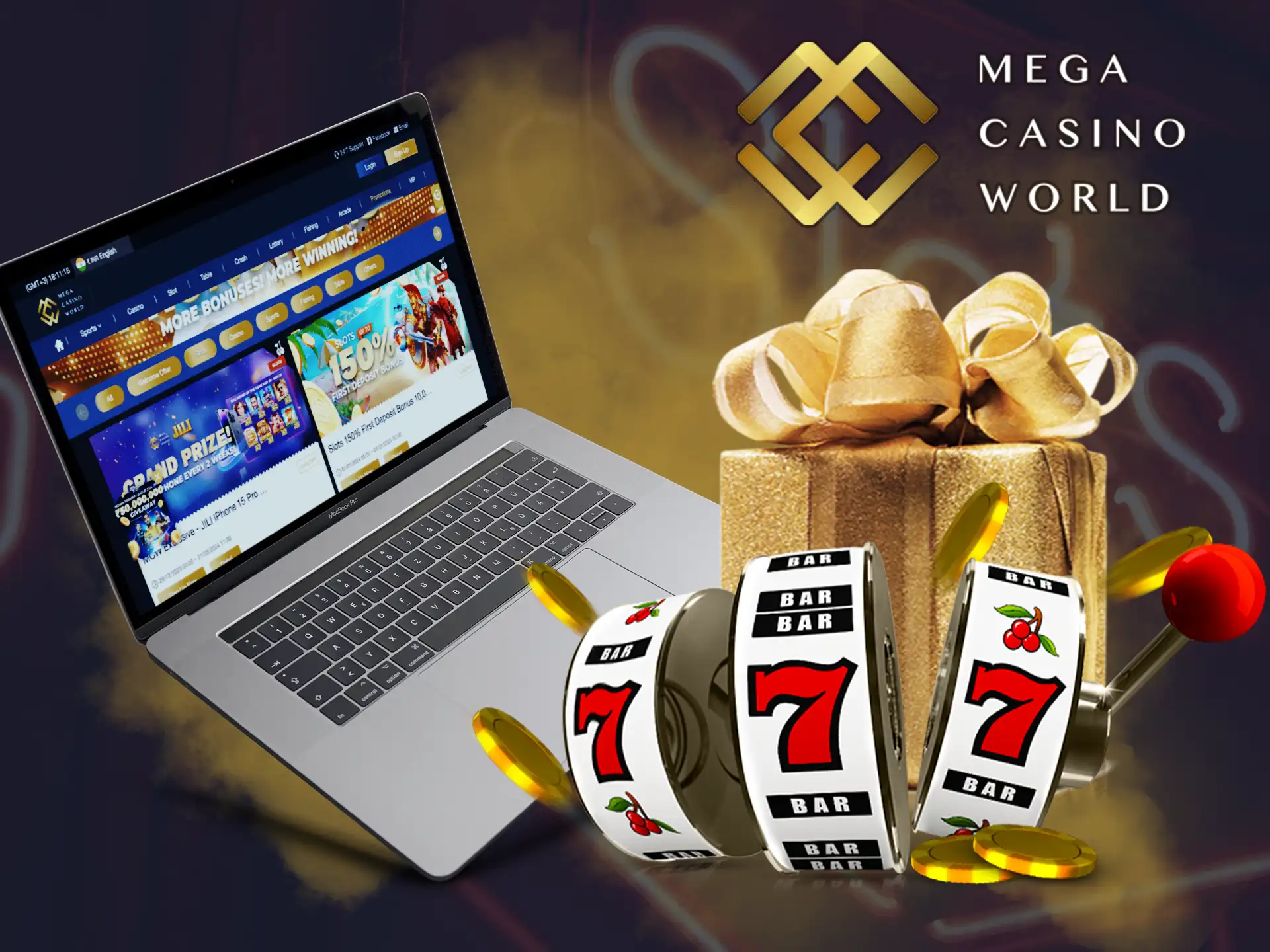 Slots fans will appreciate this bonus on the Mega Casino World platform.