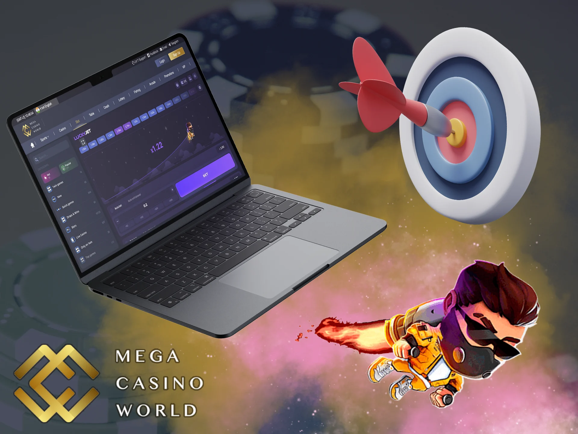Play the iconic crash game on the Mega Casino World platform.