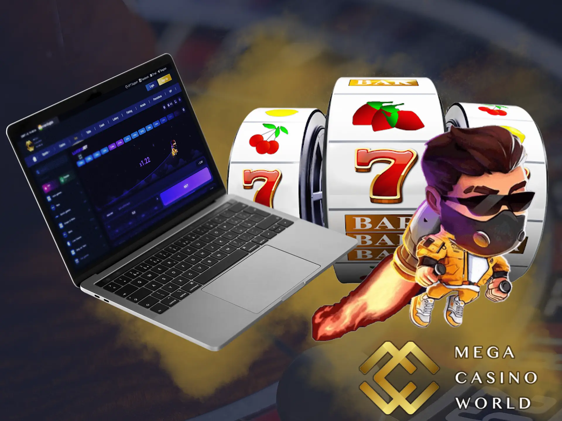 Thanks to modern technology, you can enjoy the cool gameplay of Mega Casino World.