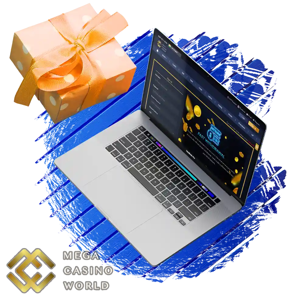 Start betting and playing slots on the Mega Casino World platform.