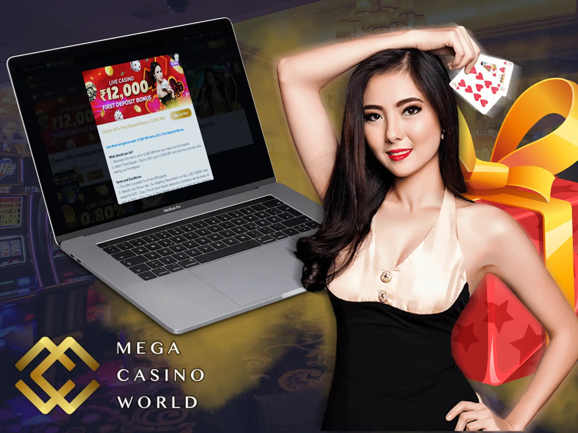 You can get real money by playing with a live dealer at Mega Casino World.