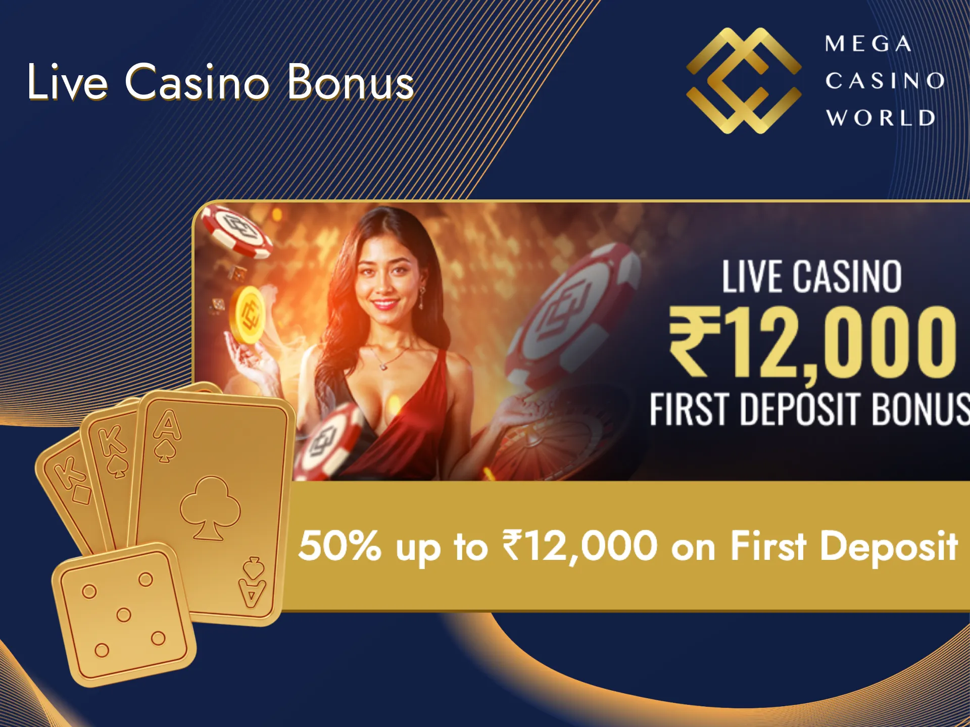 Get nice compliments for playing with a live dealer at Mega Casino World.