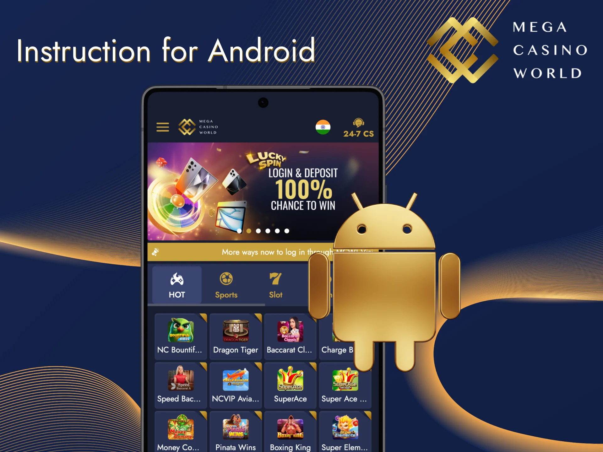 Mega Casino World have an app that can be easily installed on your smartphone.