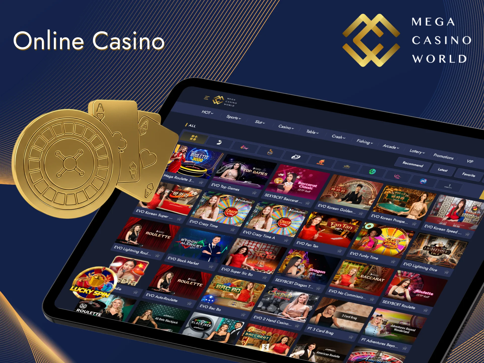 Players will find plenty of entertainment from trusted suppliers at Mega Casino World.