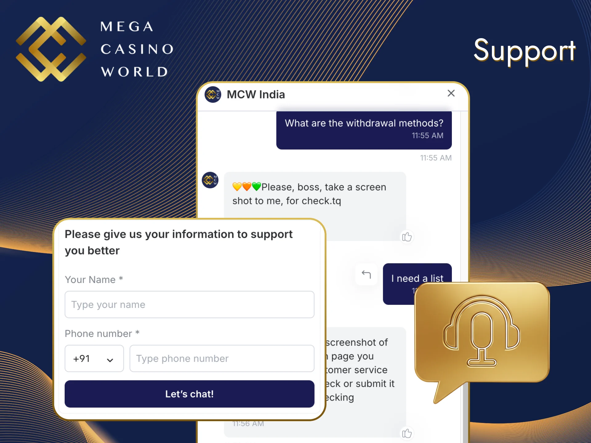 Get expert help 24/7 from the experts at Mega Casino World.